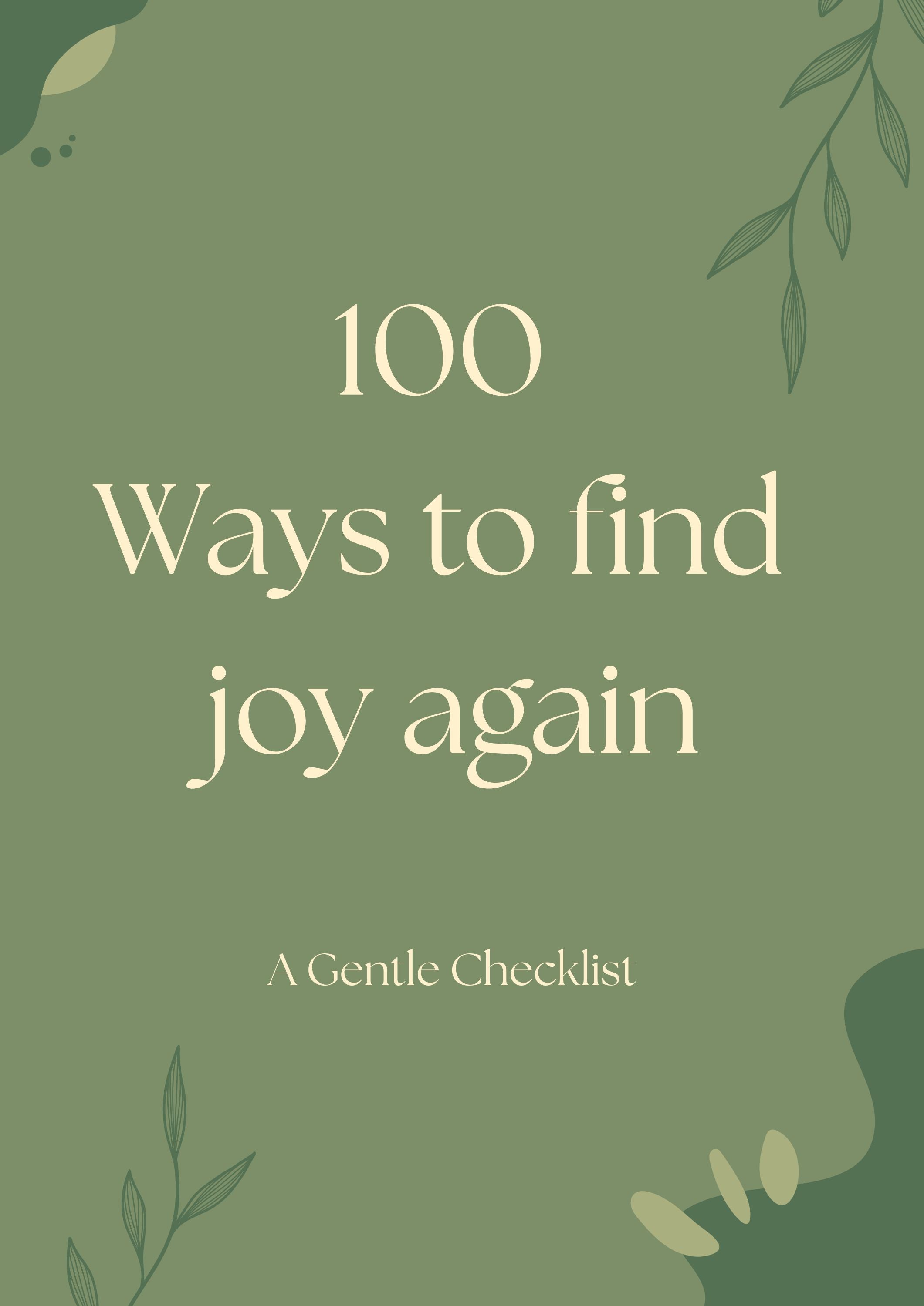 100 Gentle Ways to Feel Better When You’re Depressed (Checklist)
